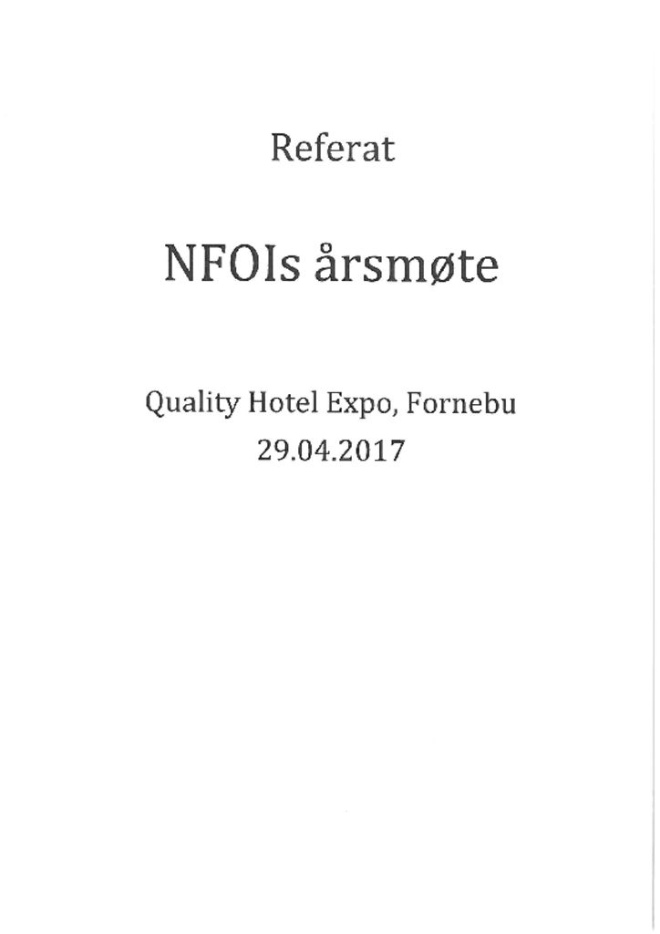 thumbnail of Referat NFOIs Årsmøte 2017