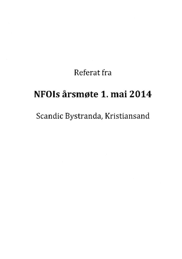 thumbnail of Referat NFOIs årsmøte 2014